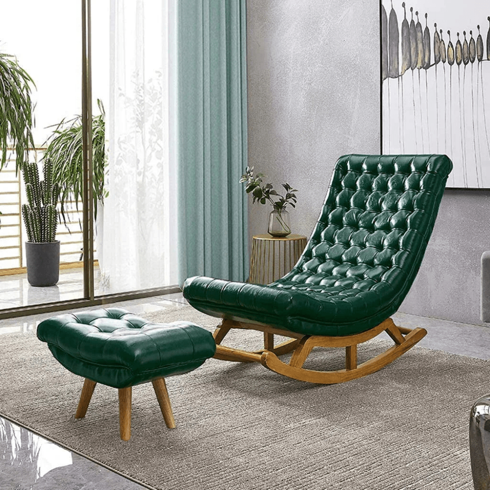Home solid wood rocking chair with footrest 2543718